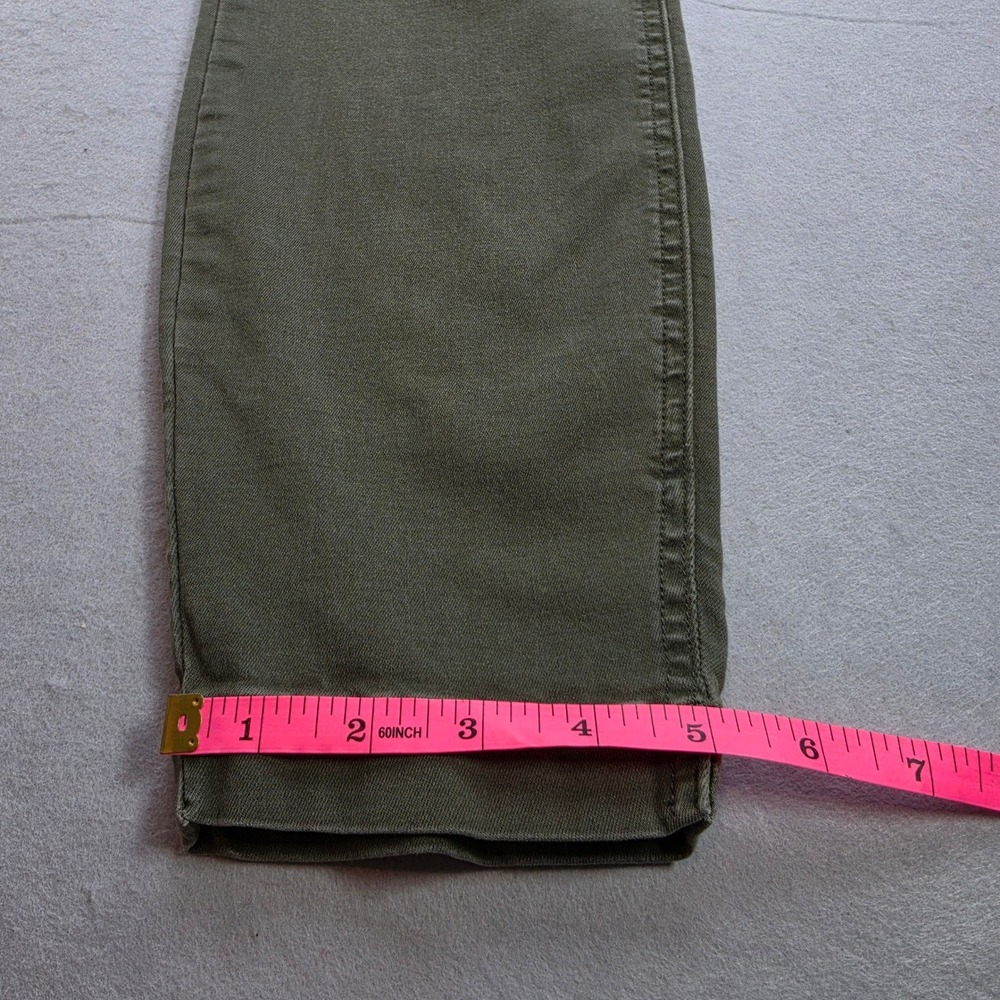 Studio Blue Olive Green Utility Cargo Pants Women Size 31 Tapered Leg High Rise - Picture 7 of 9